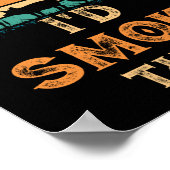 BBQのヴィンテージ肉の喫煙者グリルを吸う ポスター (角)