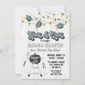 BBQの卒業を部分的にグリルして冷やす 招待状 (正面)