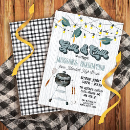 BBQの卒業を部分的にグリルして冷やす 招待状