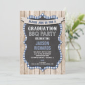 BBQの卒業、青いピクニックパーティーの卒業 招待状 (スタンド正面)