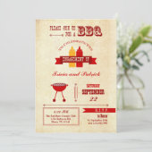 BBQの婚約パーティの招待状 招待状 (スタンド正面)