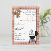 BBQの引っ越し祝いパーティーのパーティの招待状 招待状 (スタンド正面)