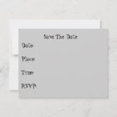 BBQの招待犬鼻の黒および灰色 セーブザデート (裏面)