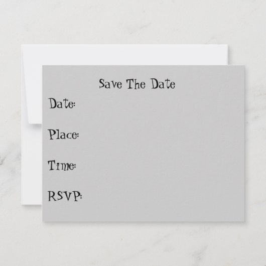 BBQの招待犬鼻の黒および灰色 セーブザデート (裏面)