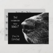 BBQの招待犬鼻の黒および灰色 セーブザデート (正面/裏面)