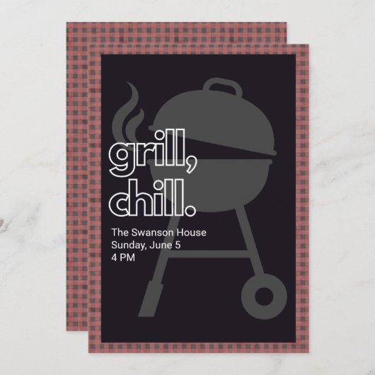 BBQの招待状 招待状 (正面/裏面)