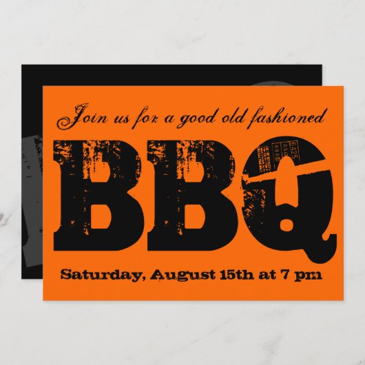 BBQの招待 招待状 (正面/裏面)