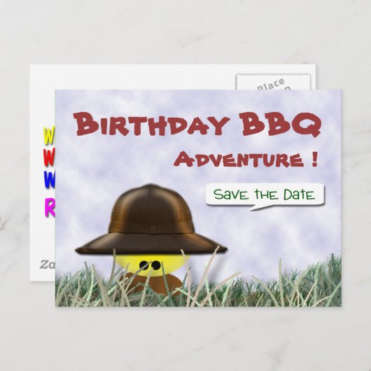 BBQの日付を保存 案内ポストカード (正面/裏面)