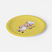 BBQの漫画のブタのプレート ペーパープレート (アングル)