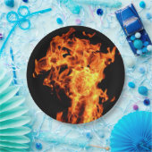 BBQの火は使い捨て可能な紙皿を炎にあてます ペーパープレート (パーティー)