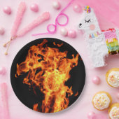 BBQの火は使い捨て可能な紙皿を炎にあてます ペーパープレート (パーティー)