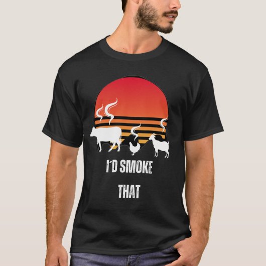 BBQの炎：感覚デザイン Tシャツ (正面)