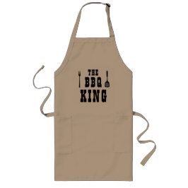 BBQの王か女王は料理のエプロンシェフをカスタマイズ ロングエプロン