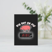 BBQの肋骨のパーティーの招待の郵便はがき インビテーションポストカード (スタンド正面)