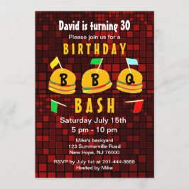 BBQの誕生日のパーティの招待状 招待状
