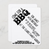 BBQの誕生日の招待状 招待状 (正面/裏面)