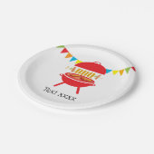 bbqの誕生日パーティー、バーベキュー、bbqのグリル ペーパープレート (アングル)