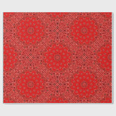 BBQの赤いペイズリーの西部のバンダナのスカーフのプリント ラッピングペーパー (フラット)