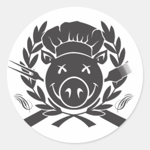 BBQの頂上の黒 ラウンドシール