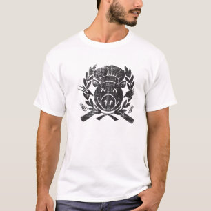BBQの頂上-擦り切れたな黒 Tシャツ