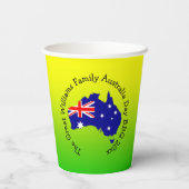 BBQのName Year, Australia Day Green金ゴールドの追加 紙コップ (裏面)