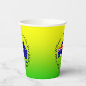 BBQのName Year, Australia Day Green金ゴールドの追加 紙コップ (左)