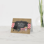 BBQはノート、ベビーqのベビーシャワー感謝していしています サンキューカード (正面)