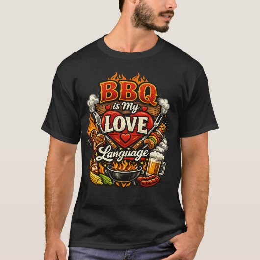 BBQは私の恋愛言語 Tシャツ (正面)