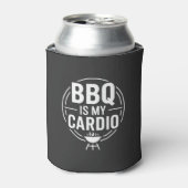 BBQは私の有酸素運動 Funny Grill BBQ Dad 引用 缶クーラー (缶正面)