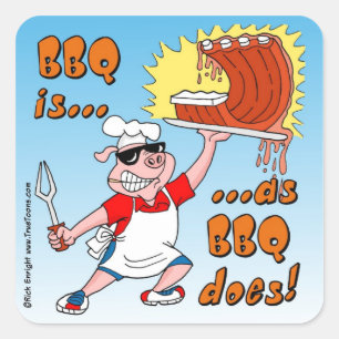 BBQはBBQと同じだ!BBQステッカー スクエアシール