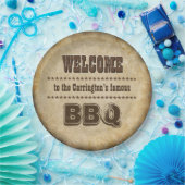 BBQへようこそ（カスタマイズ可能） ペーパープレート (パーティー)