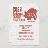 BBQまたはピグロースト 招待状 (正面/裏面)