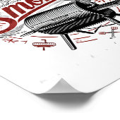 Bbqもしの煙をおもしろい吸う ポスター (角)