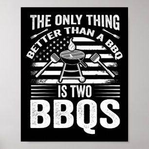 BBQより良いもの?それは2つのBBQ!グリル ポスター