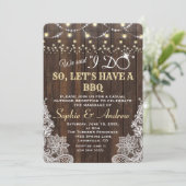 BBQをした後の古いウッドレースのストリングライト 招待状 (スタンド正面)