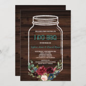 BBQをする前のメイスンジャー古い納屋 招待状 (正面/裏面)