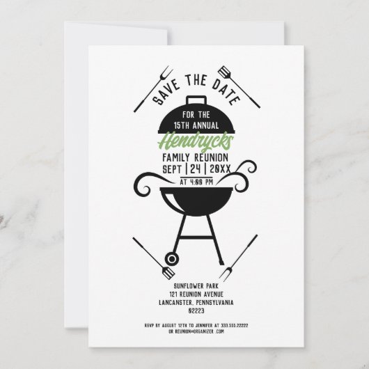 BBQをテーマにしたファモダンミリ懇親会 招待状 (正面)