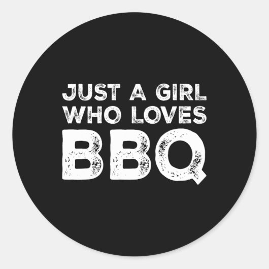 Bbqを愛しているだけの女の子 ラウンドシール (正面)