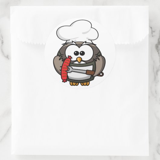 BBQを手素晴らしにしたホーンフクロウ ラウンドシール (バッグ)