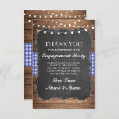 BBQを結婚する素朴なカード木製の青い点検ありがとう サンキューカード (正面/裏面)