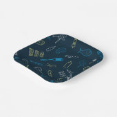 BBQアイコンパターングリル工具ミートフード ペーパープレート (傾斜あり)