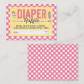 BBQアイコンピンクチェックおむつラッフルチケットカード エンクロージャーカード (正面/裏面)