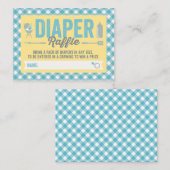 BBQアイコンブルーチェックおむつラッフルチケットカード エンクロージャーカード (正面/裏面)