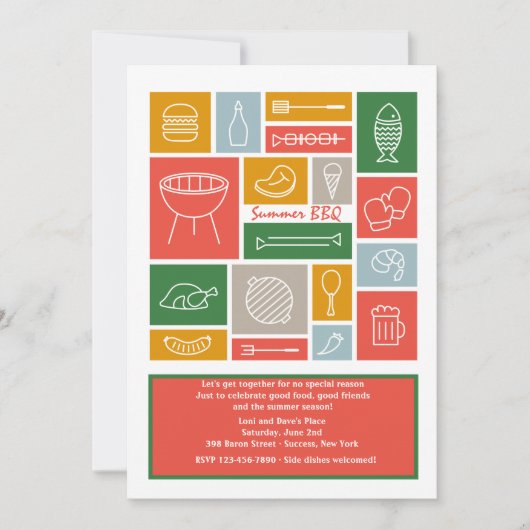 BBQアイコン招待状 招待状 (正面)