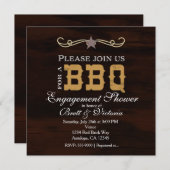 BBQウエスタンウッド婚約カップルシャワーパーティー 招待状 (正面/裏面)