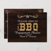 BBQウエスタンカントリー婚約エレガントはがき インビテーションポストカード (正面/裏面)