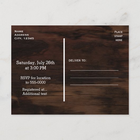 BBQウエスタンカントリー婚約エレガントはがき インビテーションポストカード (裏面)