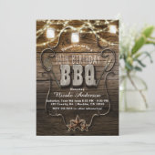 BBQウッド素朴メイスンジャースライツライツバースデーパーティー 招待状 (スタンド正面)