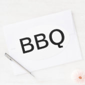 BBQオーバルバンパーステッカー 楕円形シール (封筒)