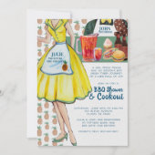 BBQカップルウェディングシャワー | ヴィンテージカップル 招待状 (正面)